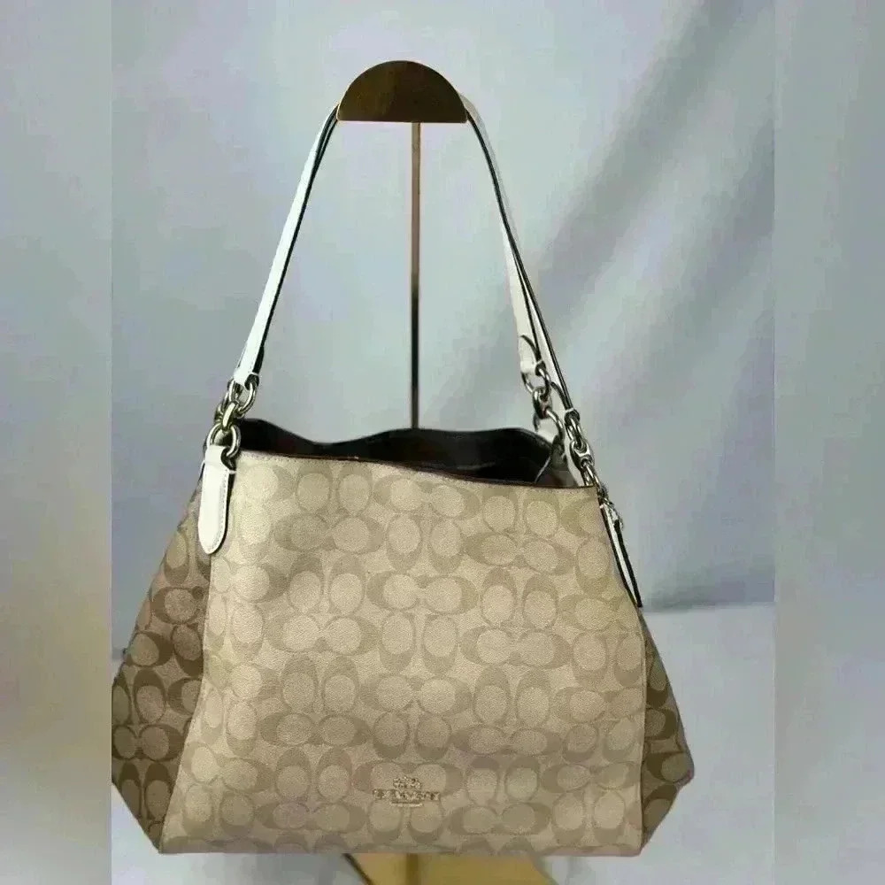 Coach Hallie Shoulder Bag In Signature Canvas - Picture 13 of 13